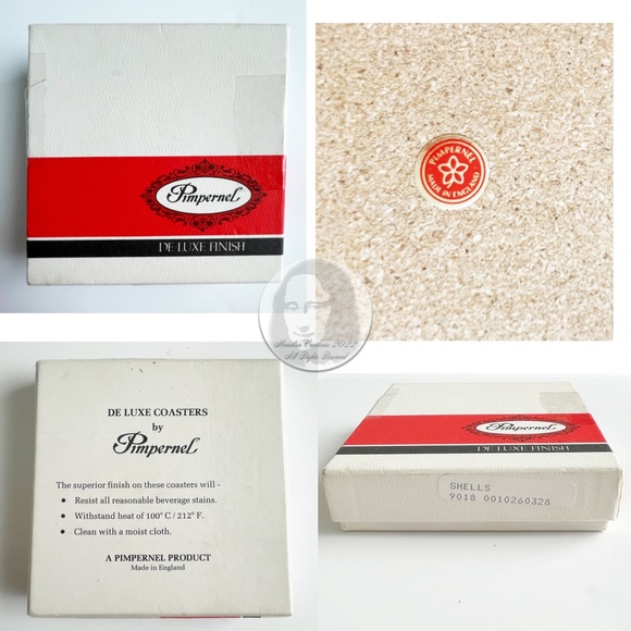Pimpernel Coasters Shells Made in England with Box Set of 6 Coasters Beach Theme - Picture 9 of 9